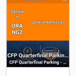 Orange parking pass CFB bowl game 