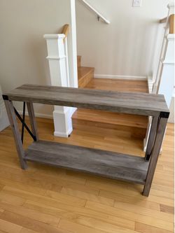 Modern Farmhouse / Rustic Industrial  Console Table with Storage shelf