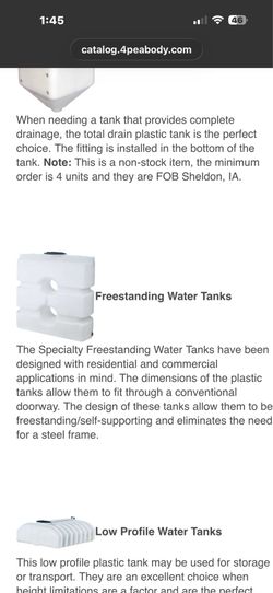 Water tank Peabody specialty tank 5x5