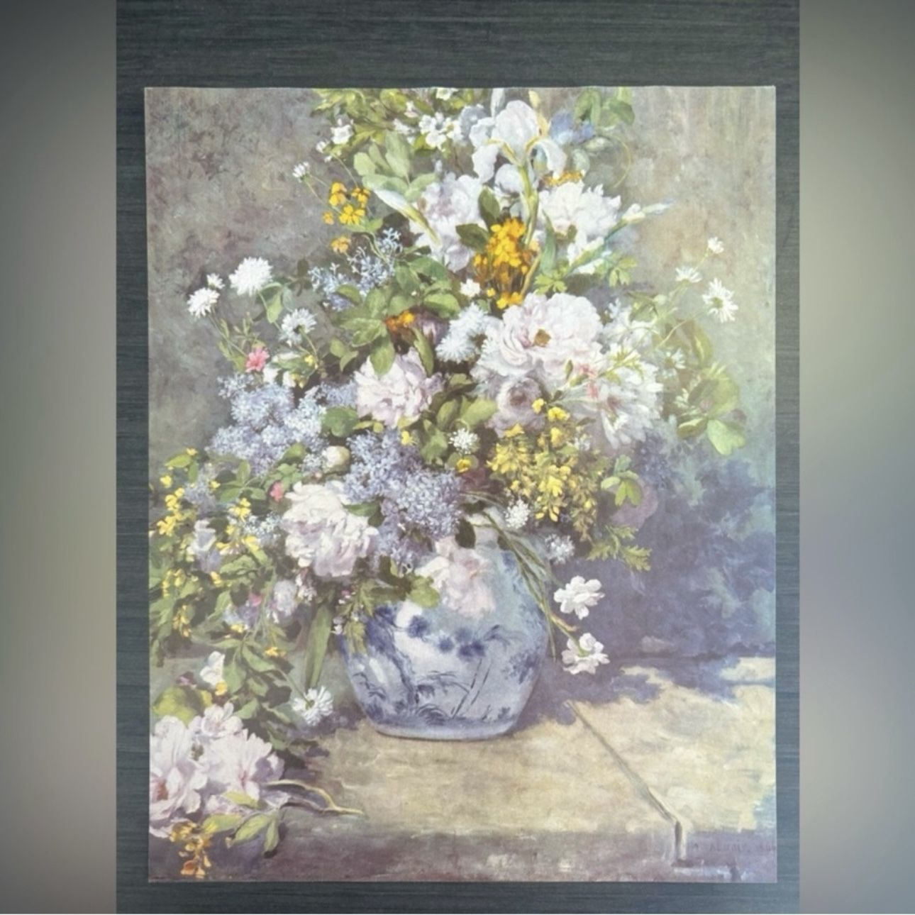 FLOWERS 1872 Artist Pierre-Auguste Renoir Fine Art Print 1950’s Vintage Original Yugoslavia Printed Antique Collectible French Impressionist Ephemera