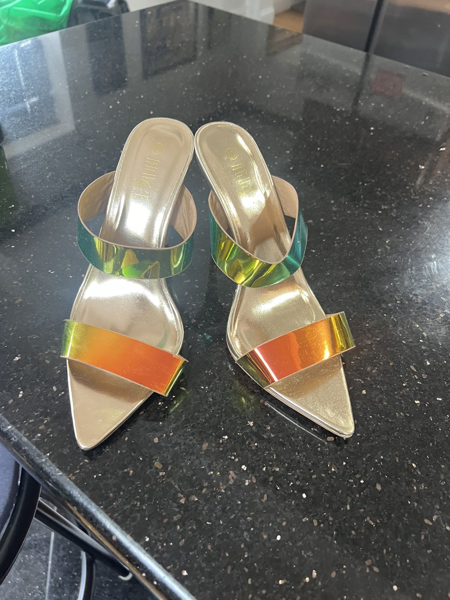 Beautiful Gold Party dress Heels sandals