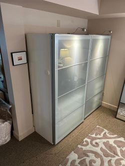 Ikea wardrobe with frosted sliding doors