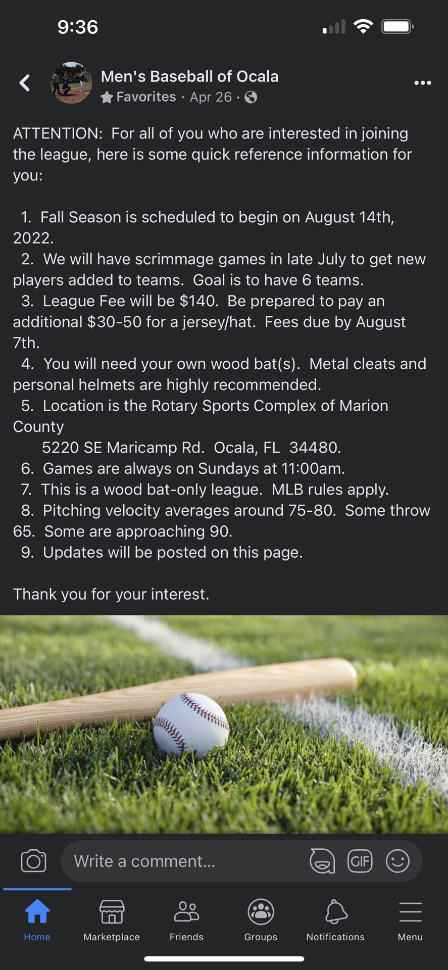 Mens Wood Bat League