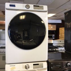 #225 New Front Load White Samsung Gas Dryer 