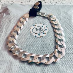Men’s 925 Sterling Silver Curb Link Bracelet (FIRM PRICE)