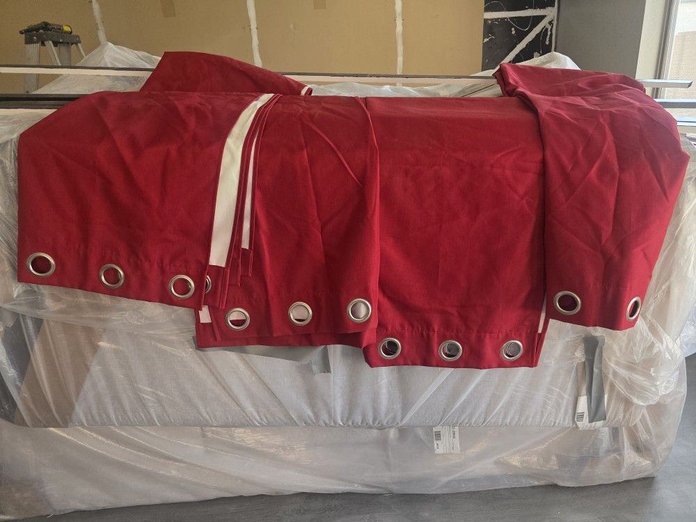 4 Burgundy/Red Curtains 