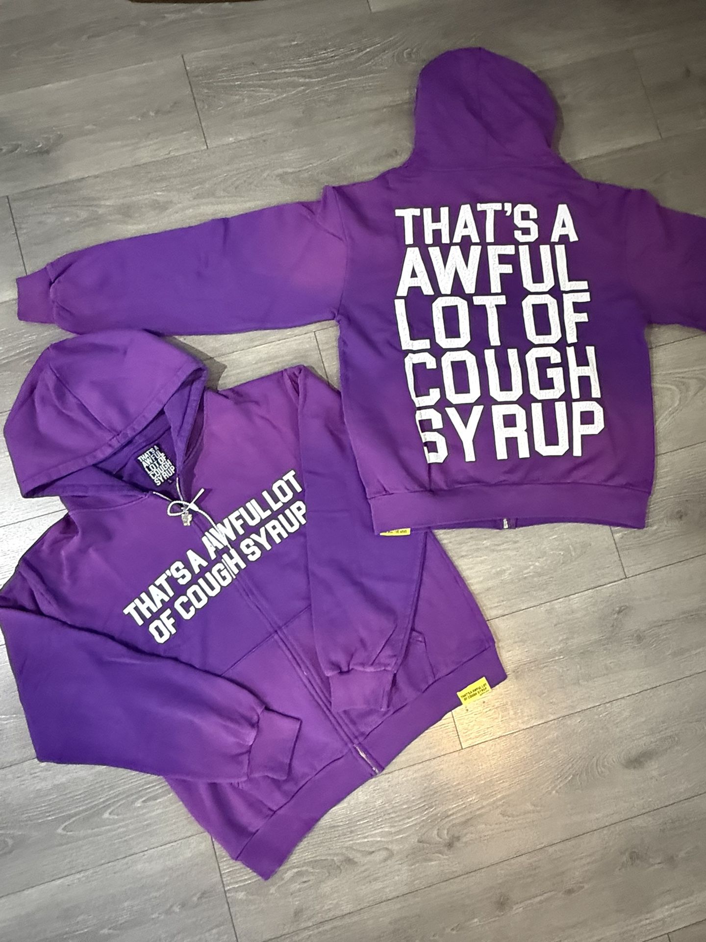 Awful Lot Of Cough Syrup Purple Zip Up