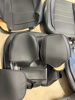 Black Leather Car Seat Covers Set