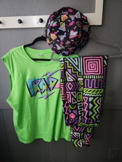 80’s Rad Neon outfit with bucket hat