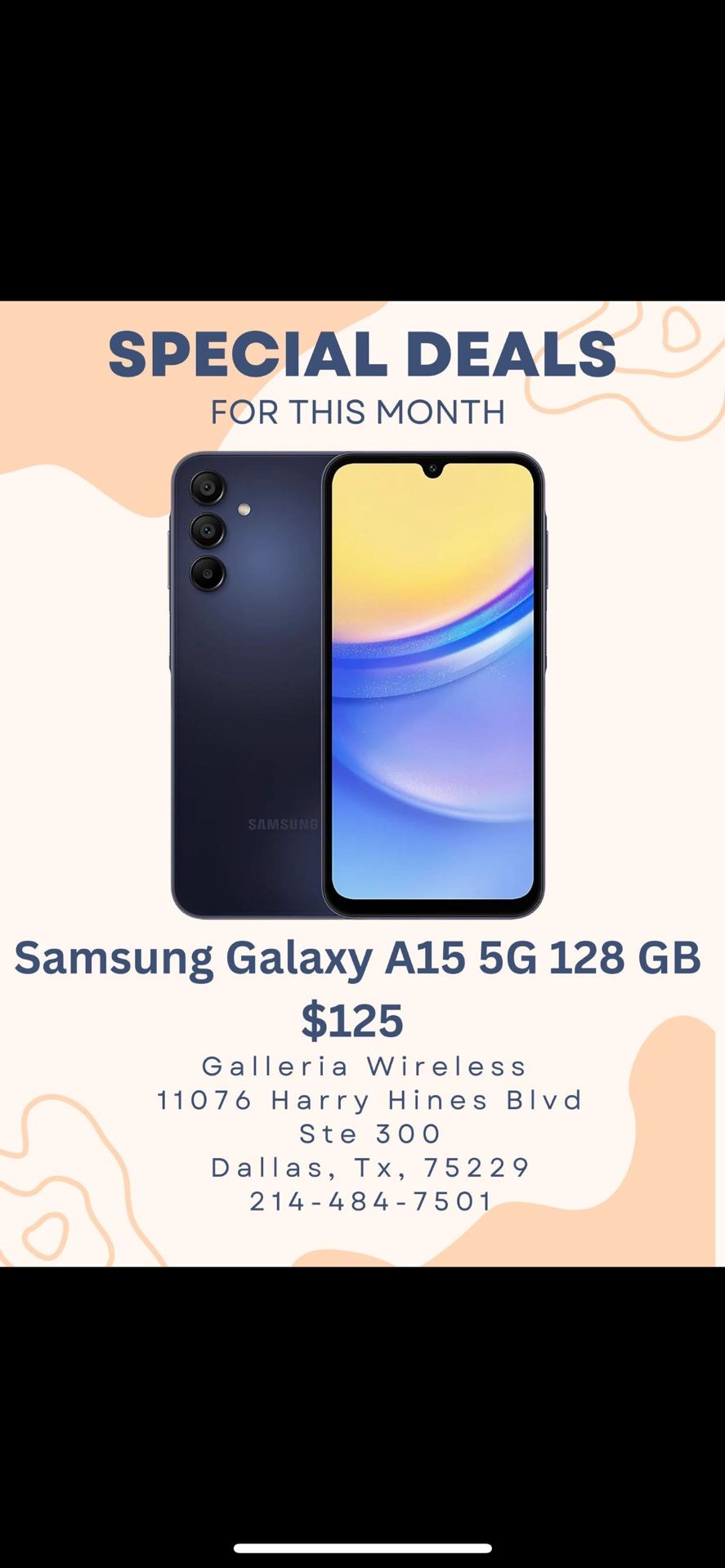 Special Deal - Samsung Galaxy A15 5G 128 Gb