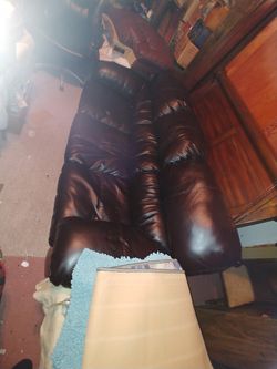 Black leather sofa