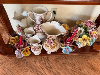 Capodimonte Porcelain flower centerpieces