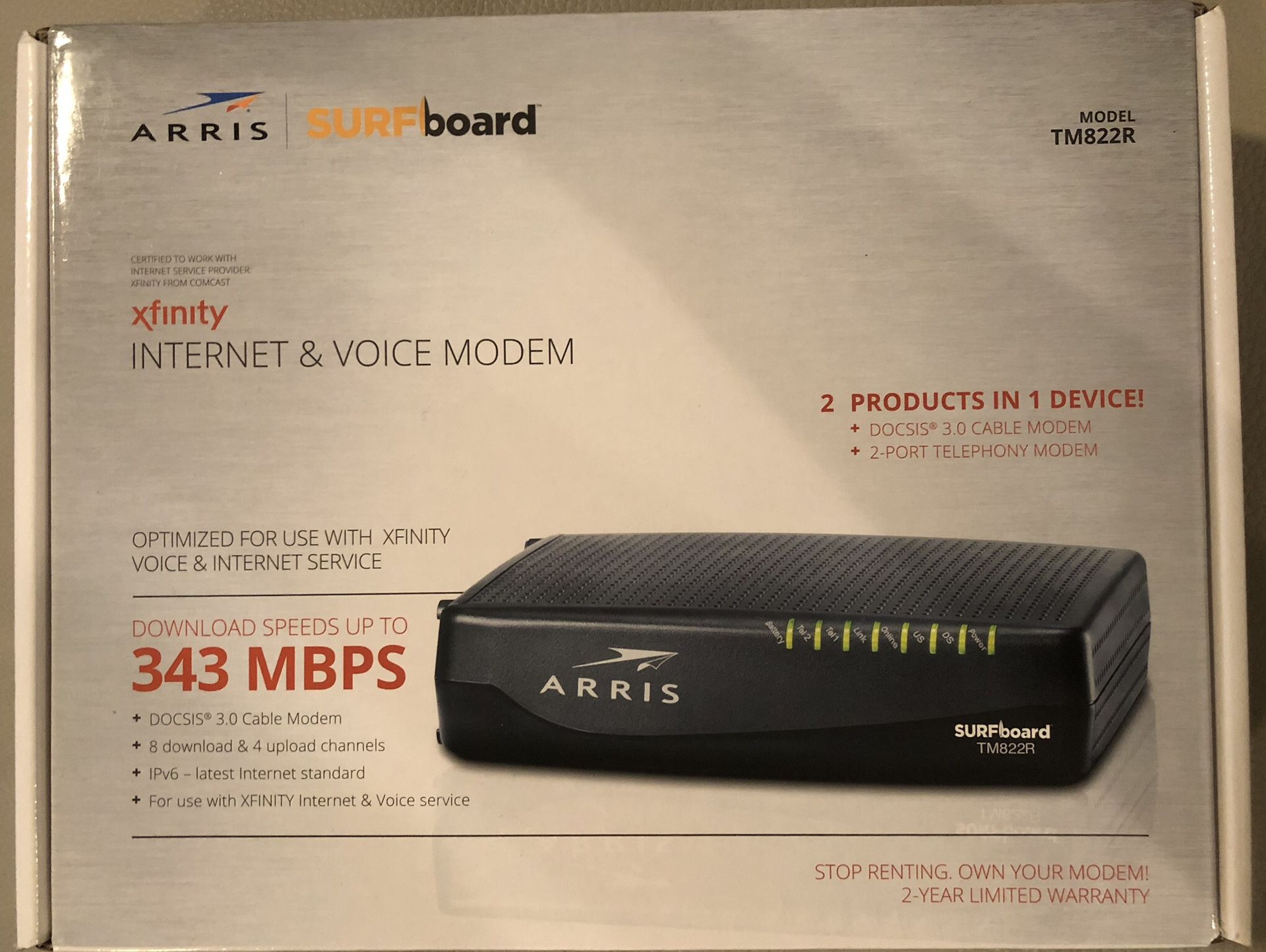 Arris surfboard internet and voice Modem for sale