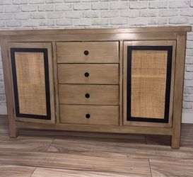 Vintage Dixie Cane Door Sideboard/Buffet