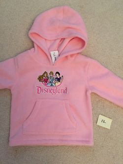 NEW Disneyland Fleece Hoodie - Size 12 Month 