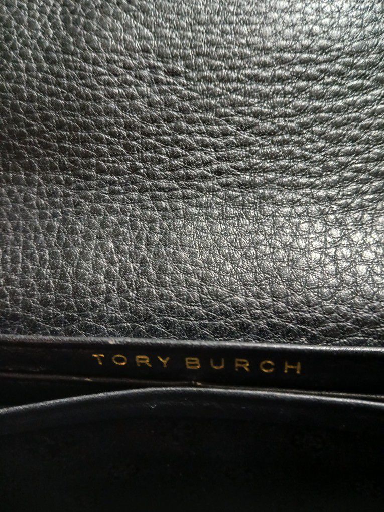 Tory Burch Wallet Black Beaded Leather