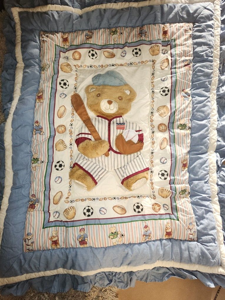 Sports Bear Crib/Toddler Bed Bedding