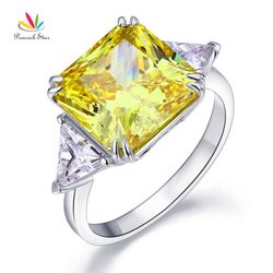 925 Sterling Silver 8 Carat Canary Diamond Ring