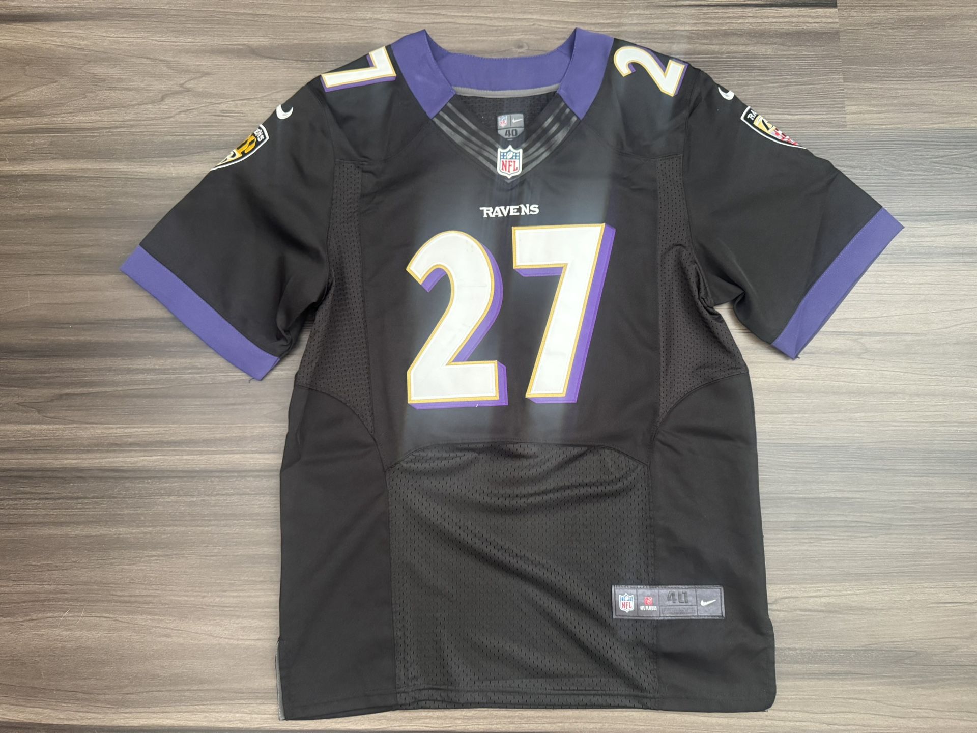 Nike Ray Rice #27 Baltimore Ravens NFL On Field Elite Home Jersey Men’s 40 Small 100% authentic. Good condition. The product is a Nike Ray Rice #27
