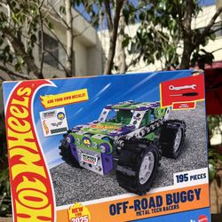 New Hot Wheels Metal Tech Racers Off-Road Buggy Building Set 195 Pieces