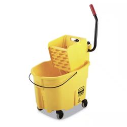 Rubbermaid Commercial Products (Brand Rating: 4.3/5) Wave Brake 35 Qt. Yellow Plastic Side-Press 2.0 Mop Bucket with Wringer Combos