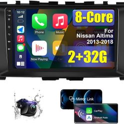 8 Core 2+32G Car Radio Stereo for Nissan Altima 2013-2018 with Wireless CarPlay/Android Auto, 9 Inch HD Touchscreen Android Car Stereo with AM/FM/RDS 