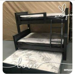 Bunk Beds / Literas Twin Full Full Madera 100%