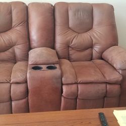 Leather ,  electric sofa recliner