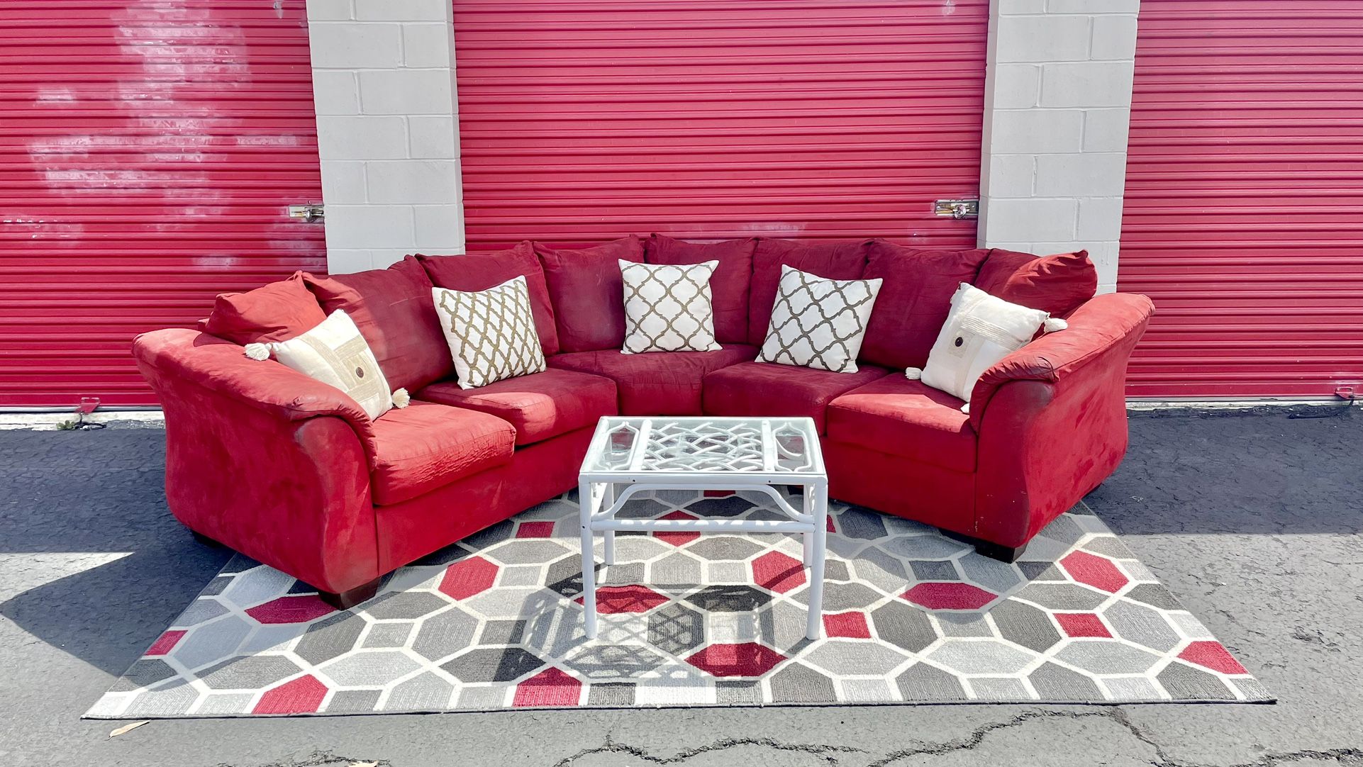 Free! Ashley Furniture Red Sectional Sofa Free!
