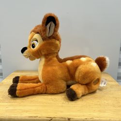 Vintage Bambi Plush Disney Store Exclusive Sitting Stuffed Animal Deer Fawn 13”