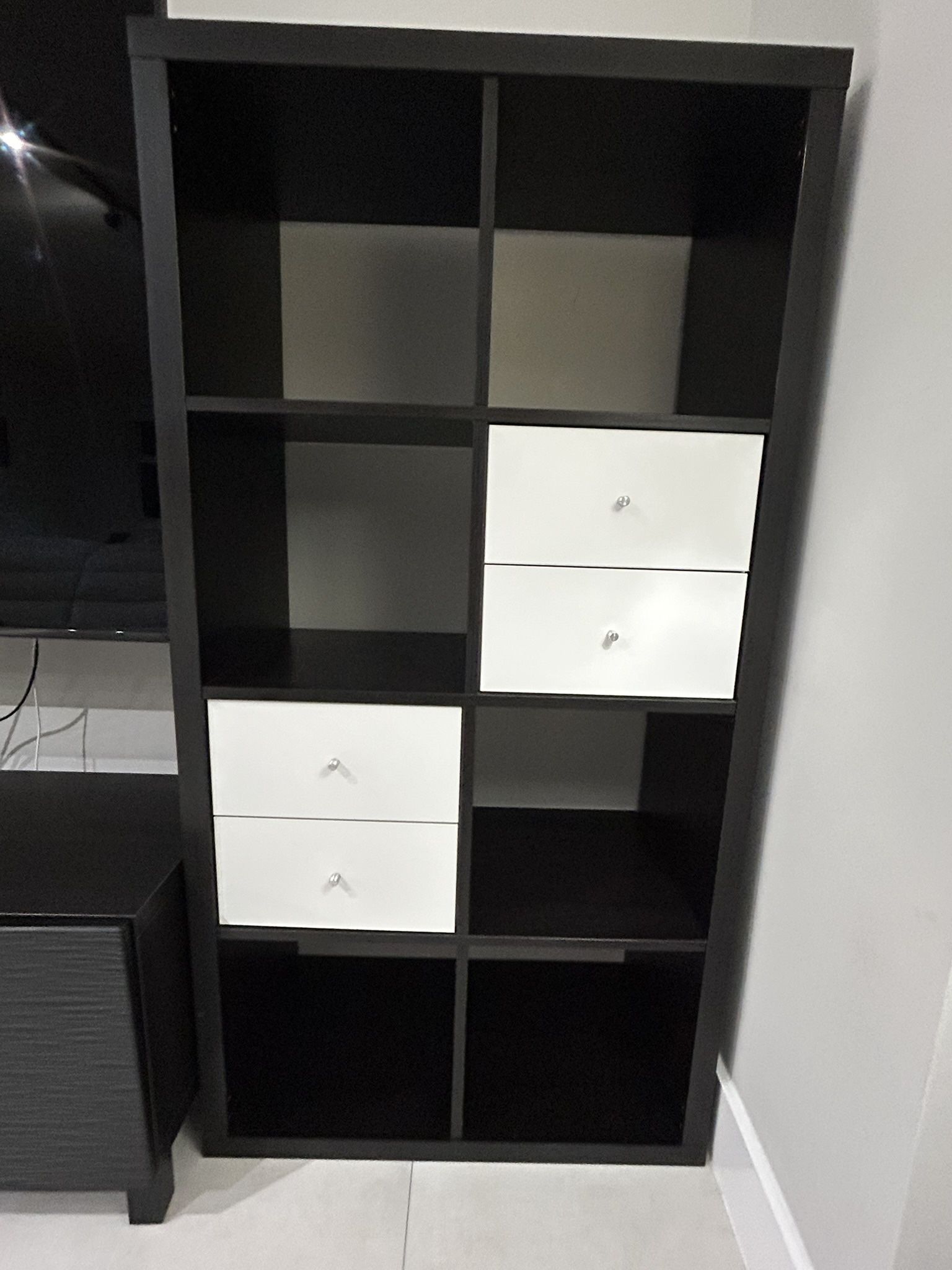 Modern Cube Shelf with White Drawers – MUST LEAVE!!!