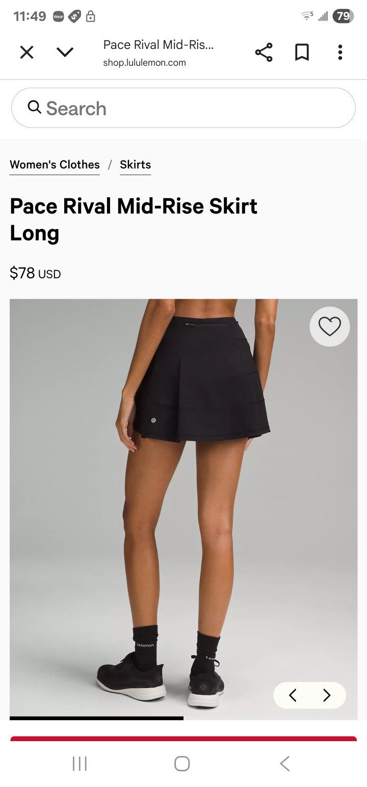 Lululemon Black Tennis Skirt