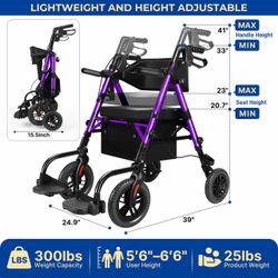 Brand New Akoasm Foldable Walkers for Seniors with Seat, Rollator Wheelchair Combo