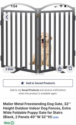 Malier Freestanding Metal Dog Gate 2-Panel