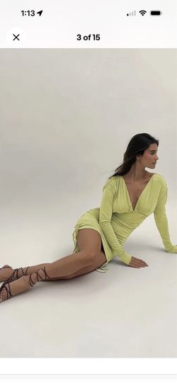 New! NA-KD Green Body Fitting Dress XS
