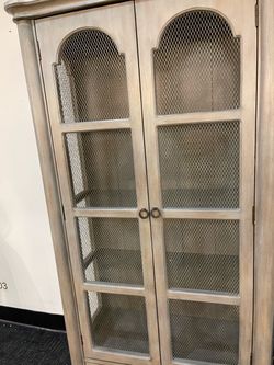 Tall display cabinet solid wood by Guildmaster.
