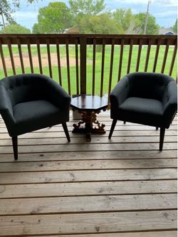 2 Chairs And Side Table