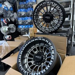Staggered 15x7 & 15x10 Metal FX Delta BEADLOCK Satin Black Contrast Wheels 4x156