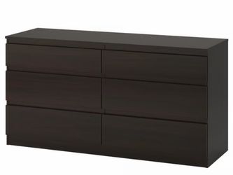 6-Drawer Double Dresser BLACK