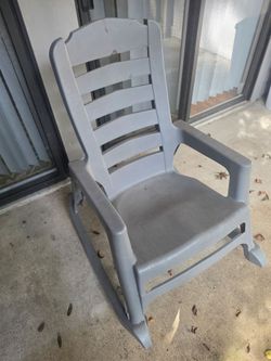 Gray Plastic Outdoor Rocking Chair