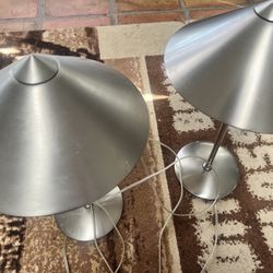 Mid Century Silver industrial-style lamp