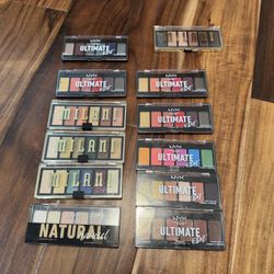 12 Eyeshadow Palettes – NYX & Milani – Mostly New
