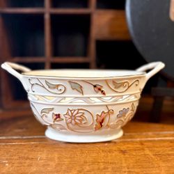 Lenox Gilded Garden Ivory Floral Porcelain Basket