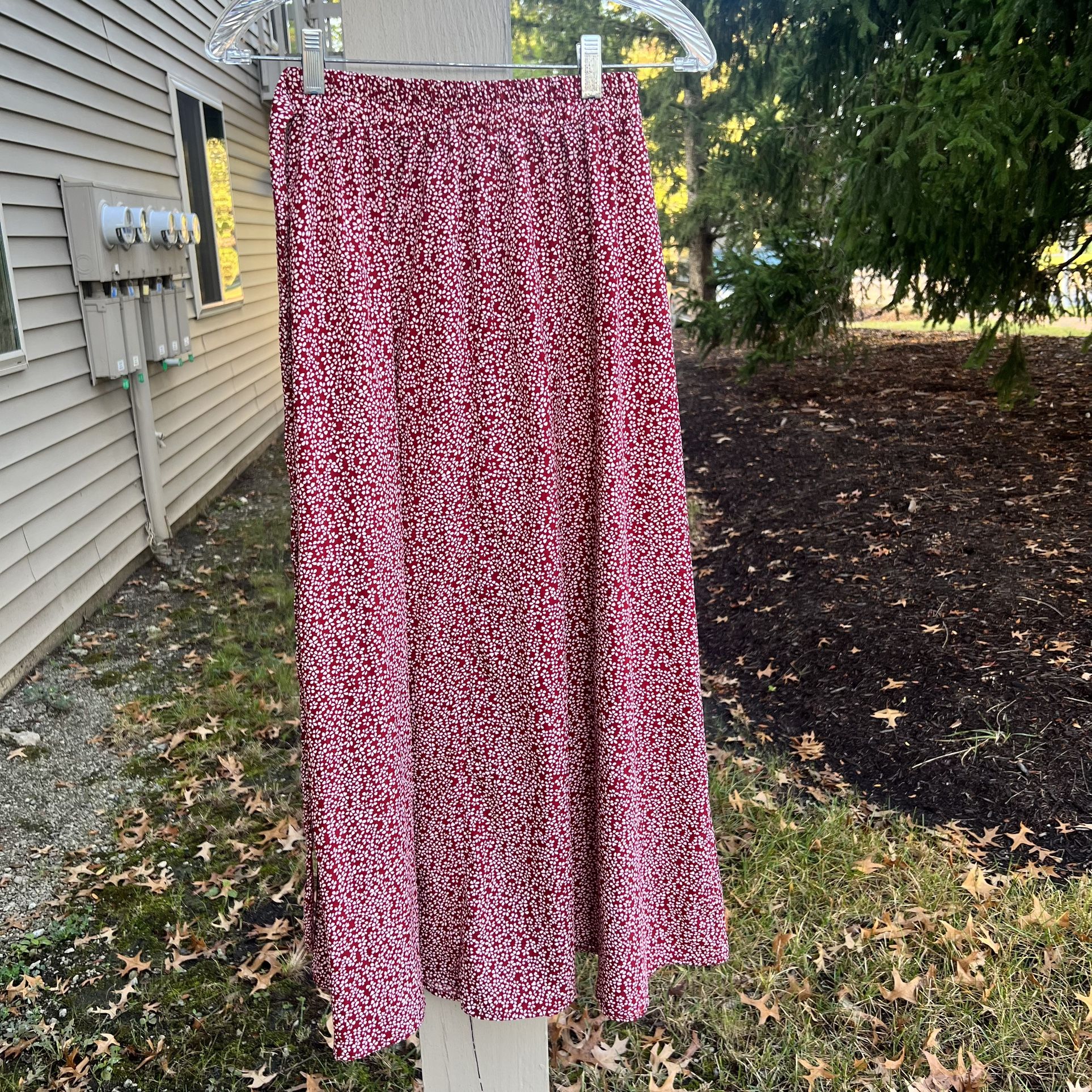 Maxi Floral Red Skirt Women's