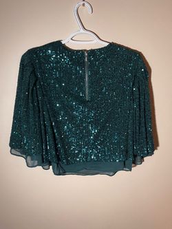Green sequin top