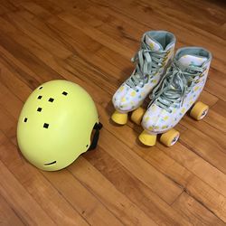 Roller Skates And Helmet 