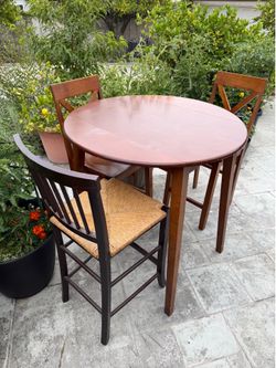 Wood High Top Table & Chairs