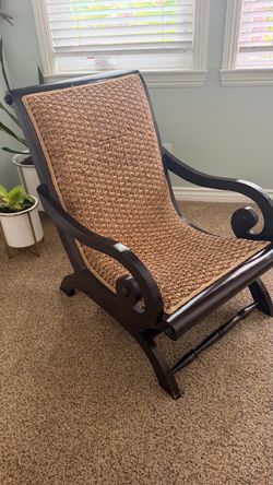 Accent chair -Wood & Woven Seagrass Plantation style