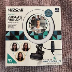 Nizoni 3-Mode USB Selfie Ring Light