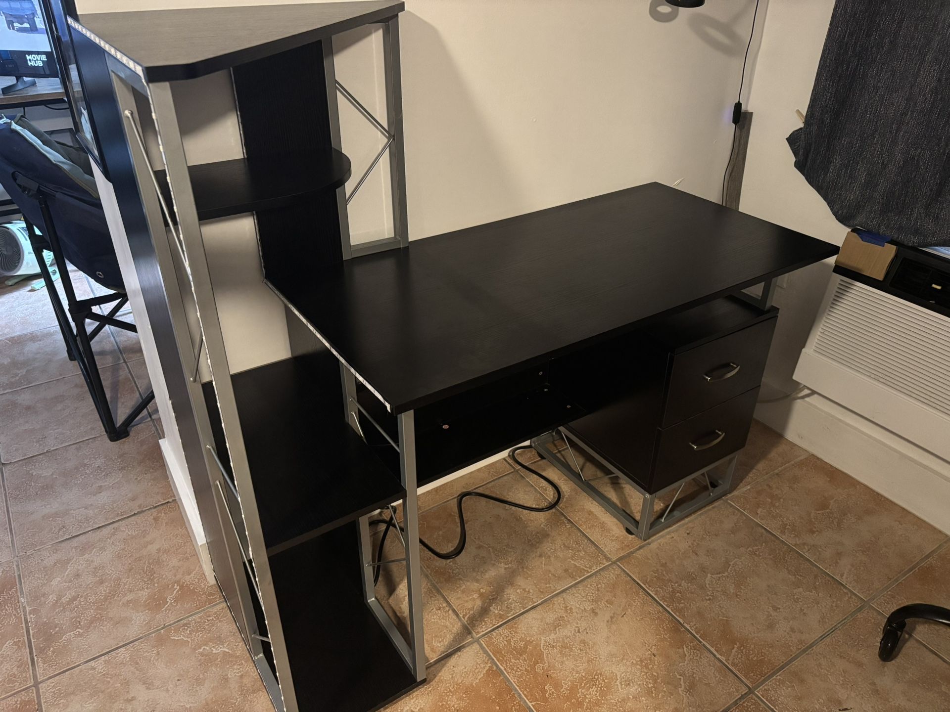 Black Desk With Drawers